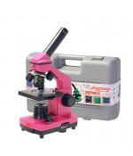 Микроскоп школьный Эврика 40х-400х в кейсе (фуксия)
