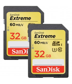 Карта памяти SanDisk Extreme SDHC UHS-I 32 GB 4К Ultra HD 10 Class U3 60mb